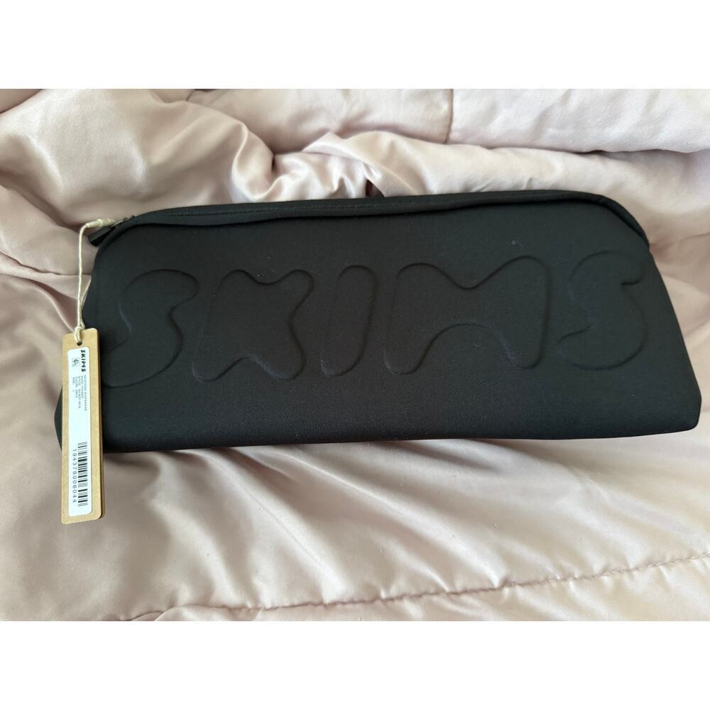 Skims Neoprene Medium Zip Pouch Bag in Black Onyx - Picture 1 of 3